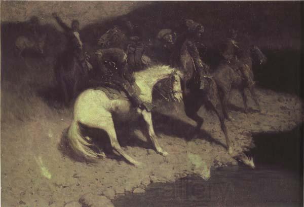 Frederic Remington Fired on (mk43) France oil painting art